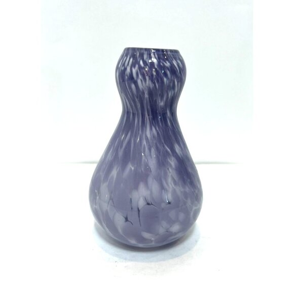 Set Of 3 Handblown Art Glass Studio Bud Vases/Bottles Blue & Purple 5" High - Picture 9 of 9